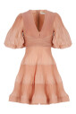 mini-robe-plissee-rose-a-col-en-v