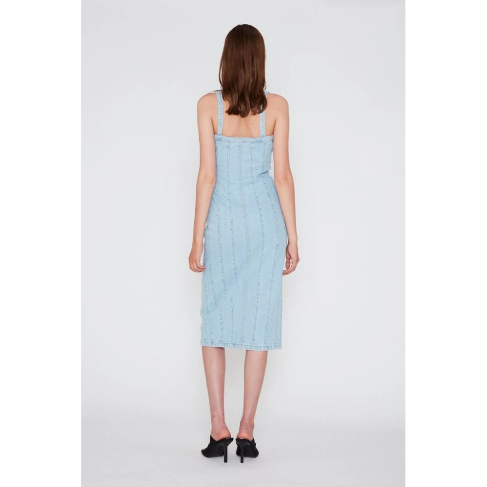 Rotate Birger Christensen Kayla Denim Bodycon Jurk Blue Dames