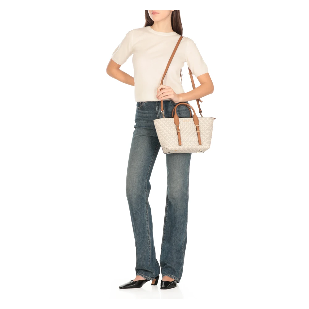 Michael Kors Ivoor Shopper met Logopatroon Beige Dames