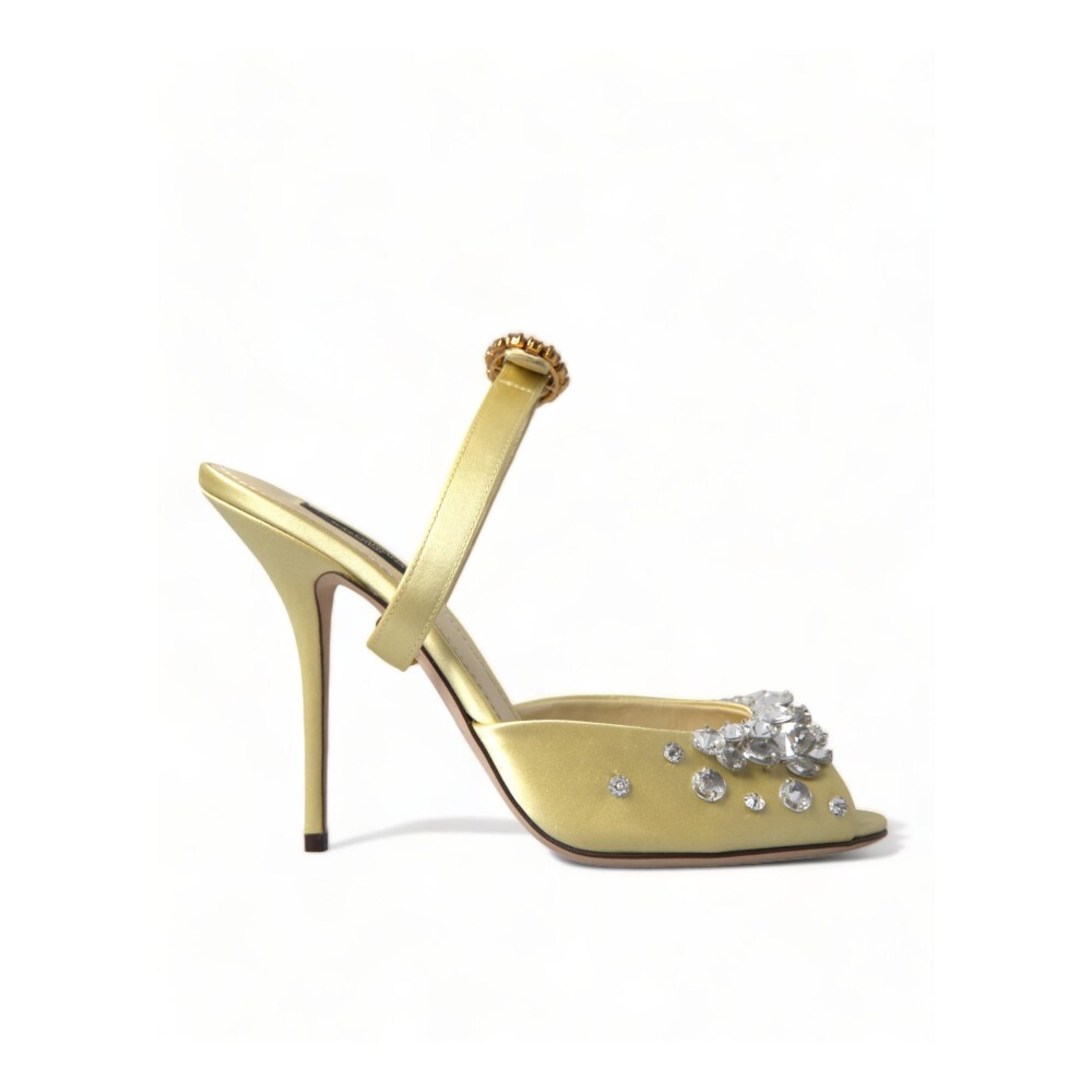 Yellow store satin sandals