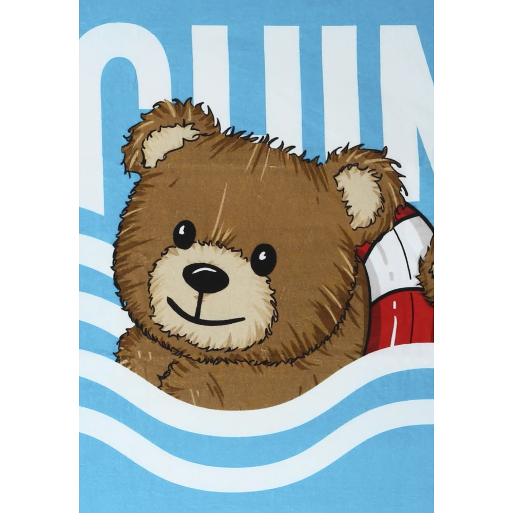 Moschino Teddybeer Logo Lichtblauwe Handdoek Blue Unisex