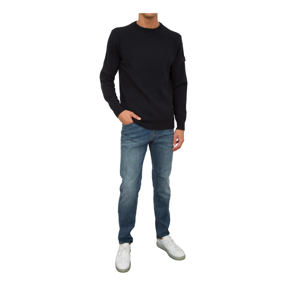 Peuterey Blauwe Gebreide Trui Blue Heren