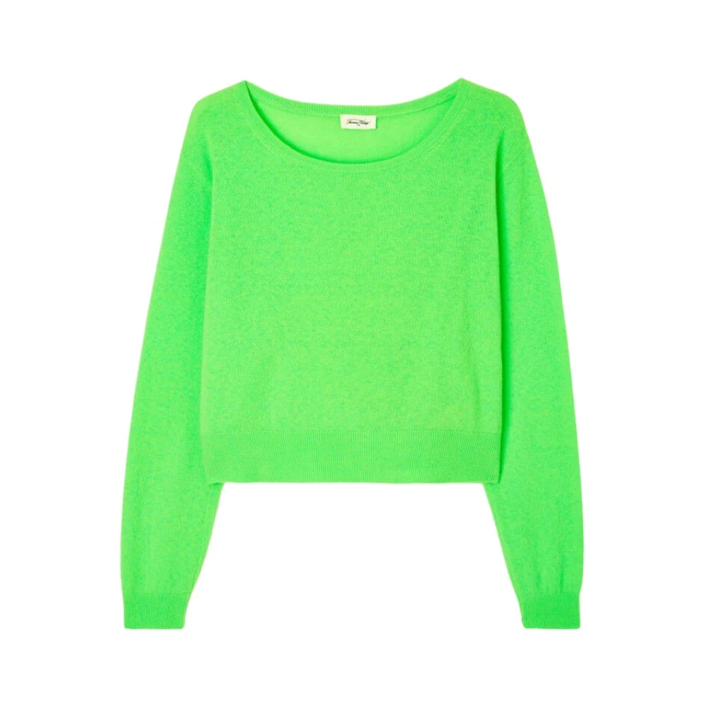 American vintage Fluorescerend Groen Wollen Trui Green Dames