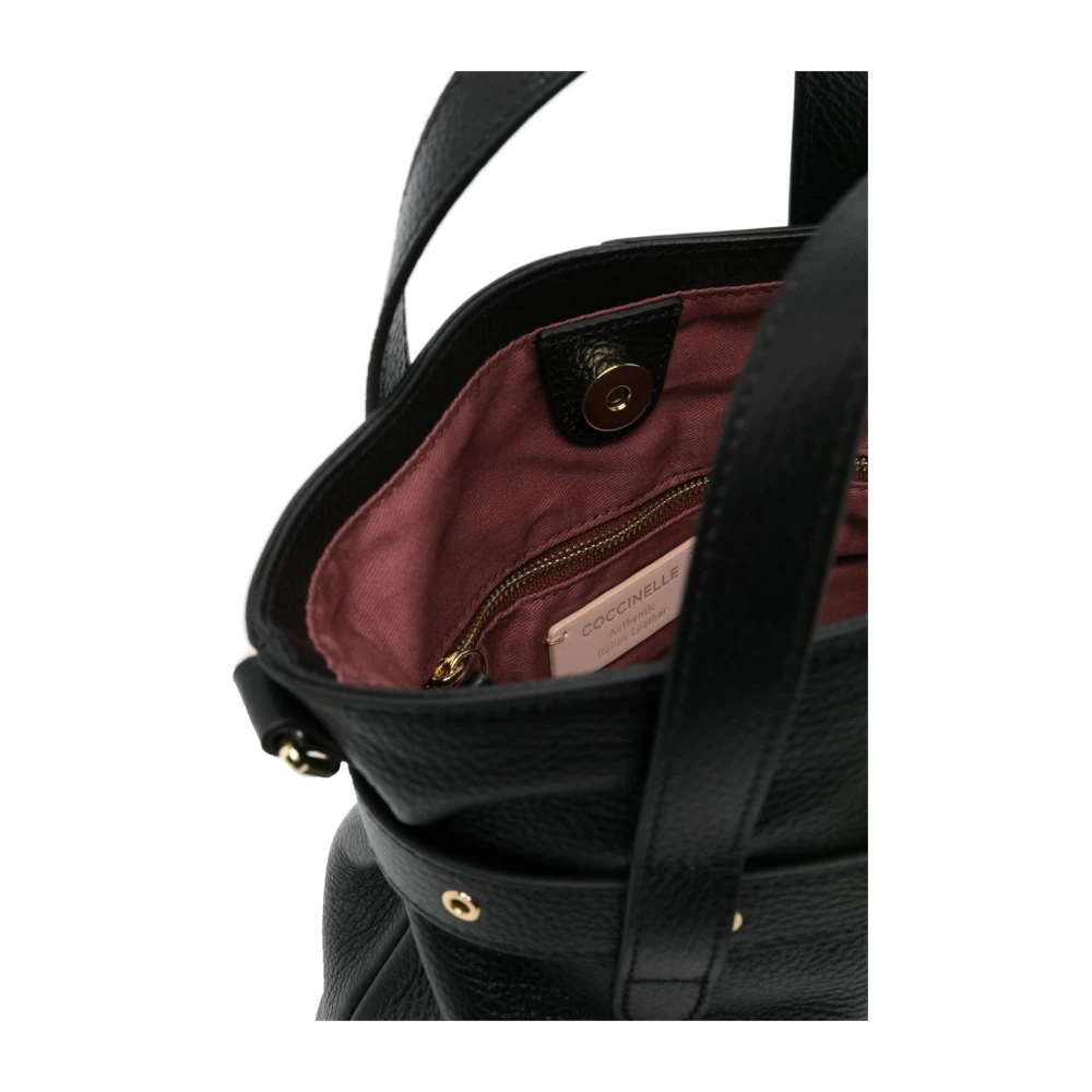 Coccinelle Zwarte leren tas met riem Black Dames