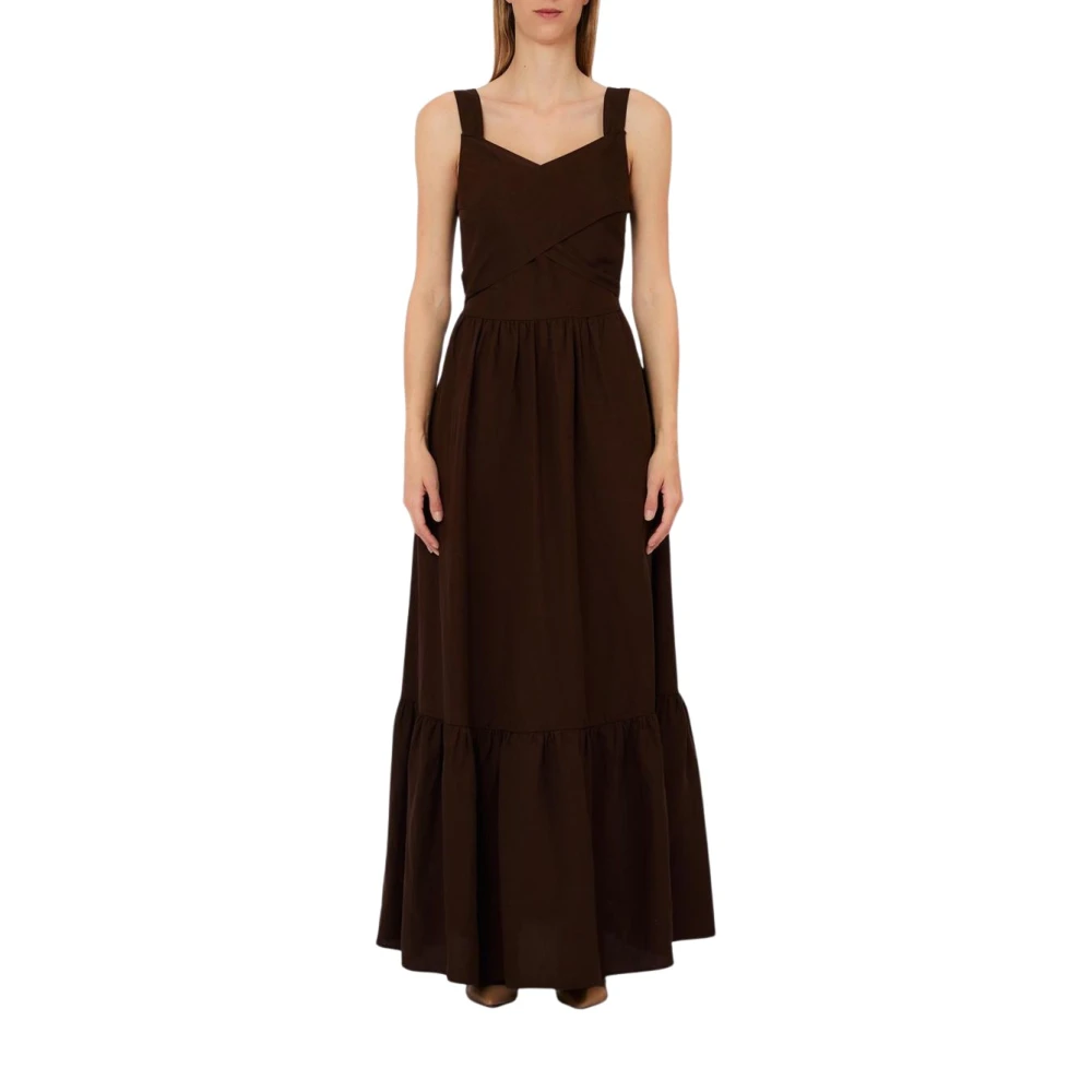 Liu Jo Vrouw Bruin Sacher Maxi Jurk