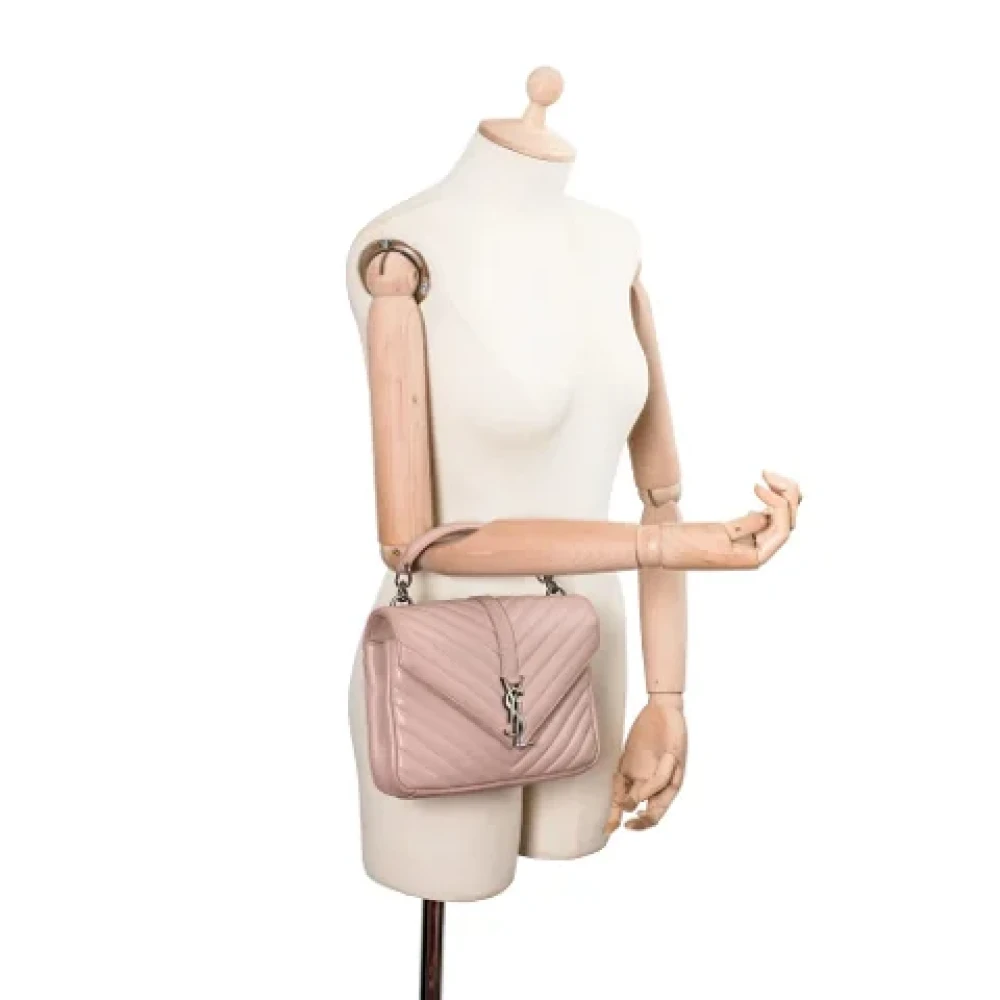 Yves Saint Laurent Vintage Pre-owned Leather handbags Pink Dames