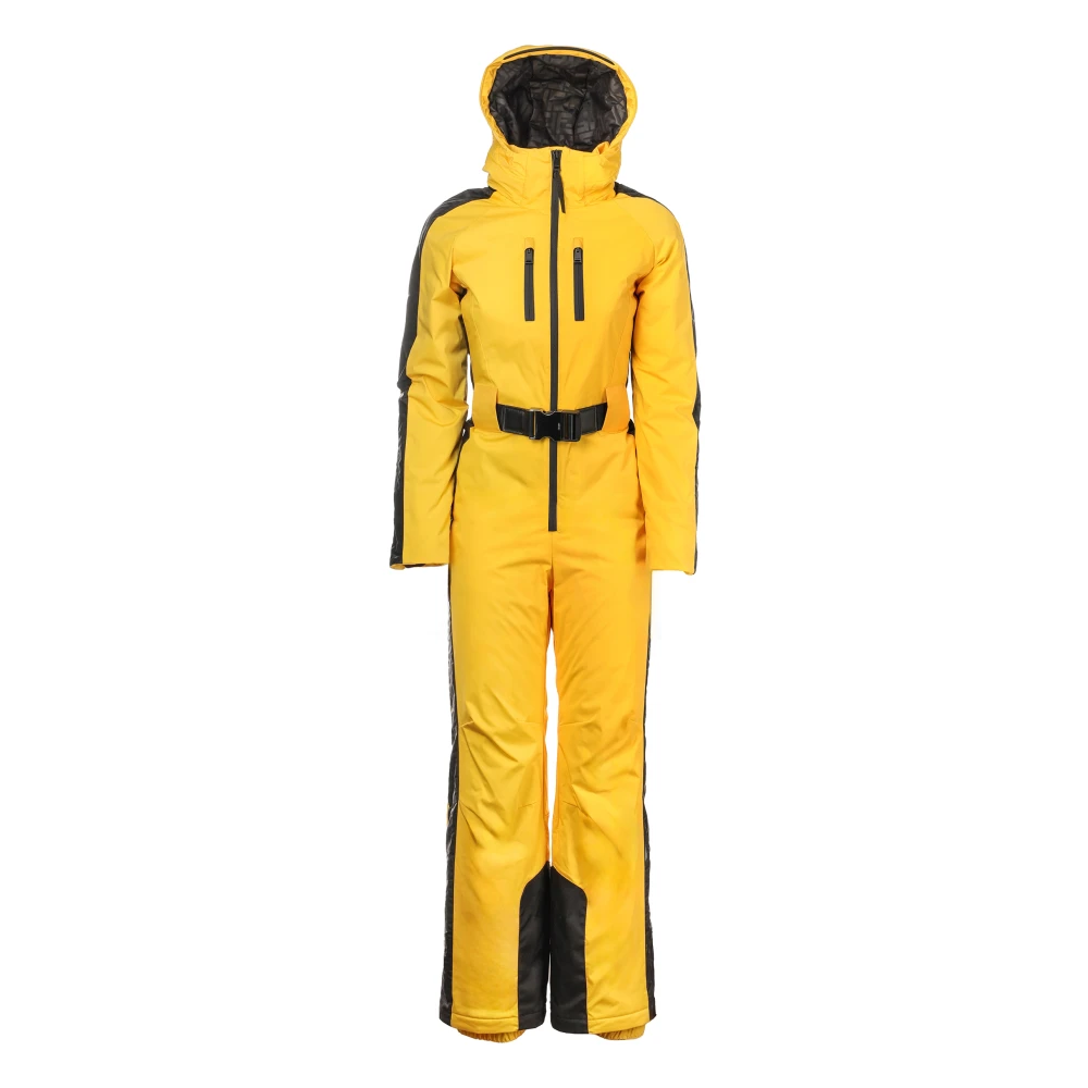 Fendi Logo Ski Overall med FF-logotyp Yellow, Dam