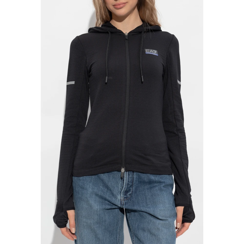 Emporio Armani EA7 Hoodie Black Dames