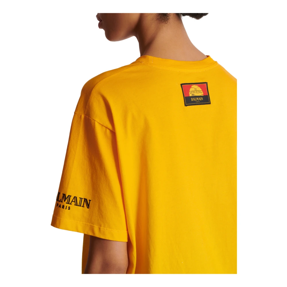 Balmain Disney x : The Lion King T-shirt met print Nika Mtwana Yellow Dames