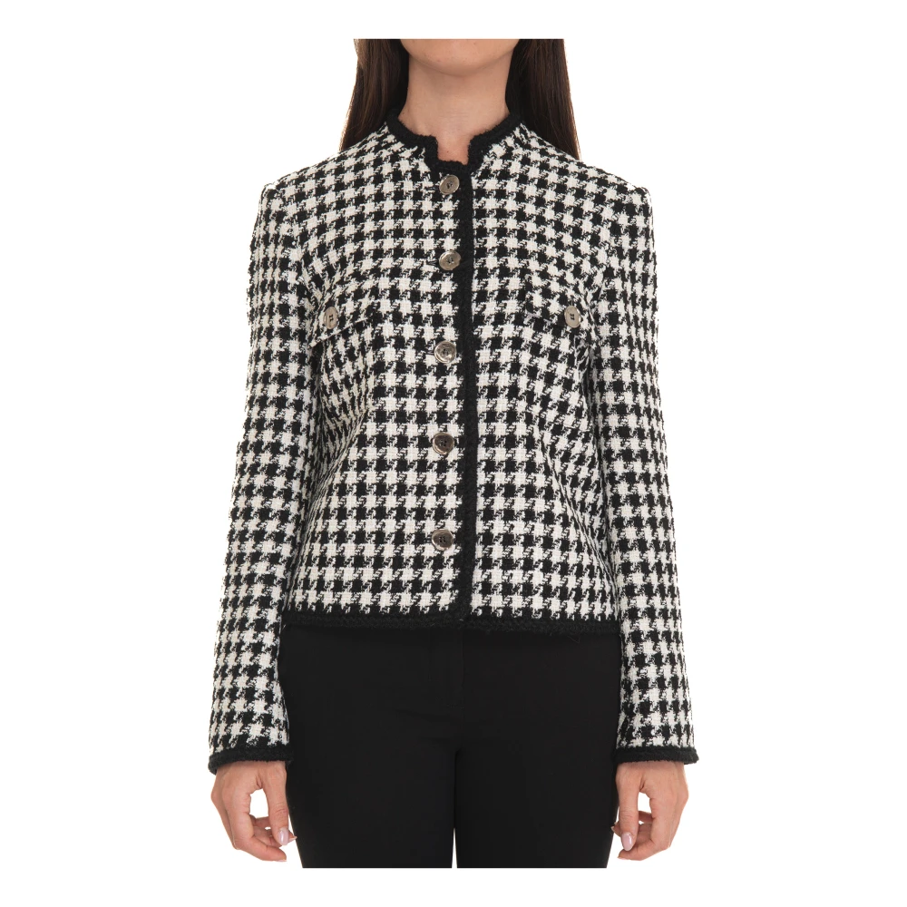 Pennyblack Houndstooth UFO Chanel Style Jacket Black Dames