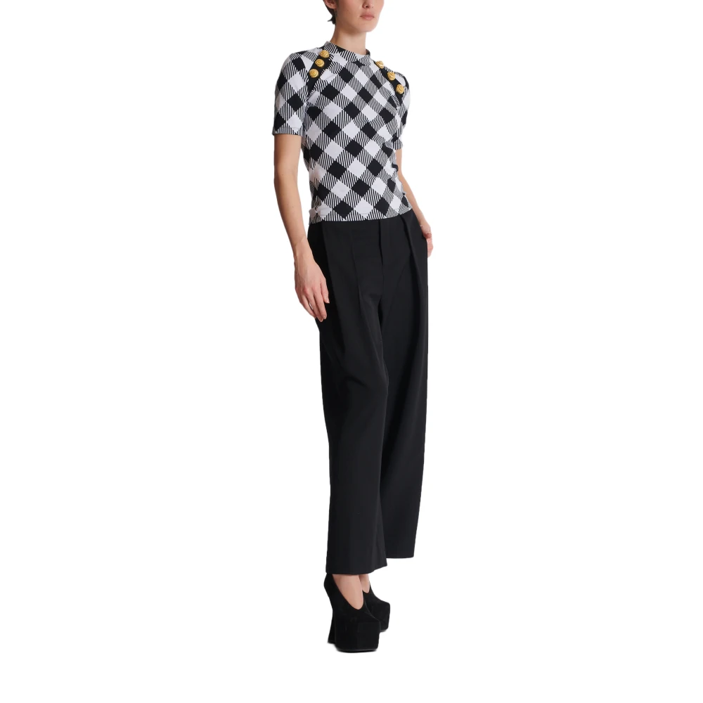 Balmain Gingham knoop T-shirt Multicolor Dames