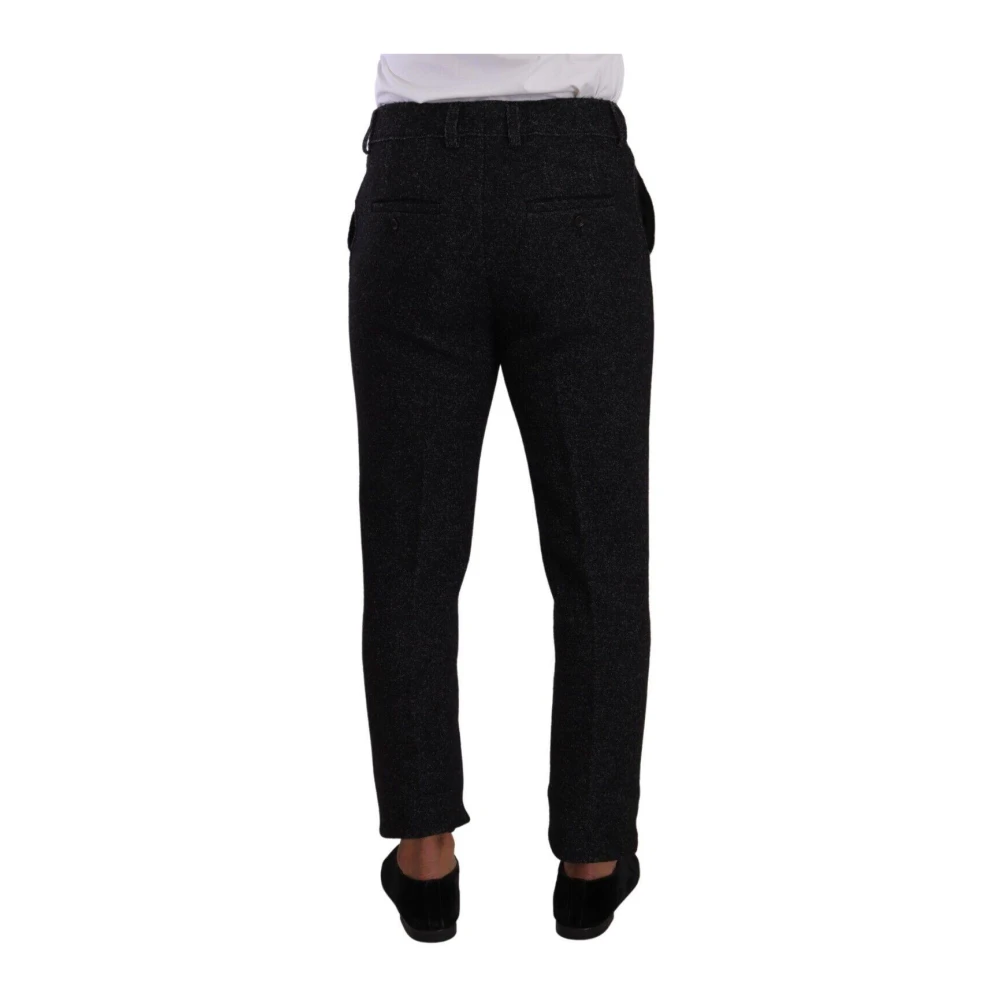 Dolce & Gabbana Luxe Wollen Blend Pantalon Black Heren