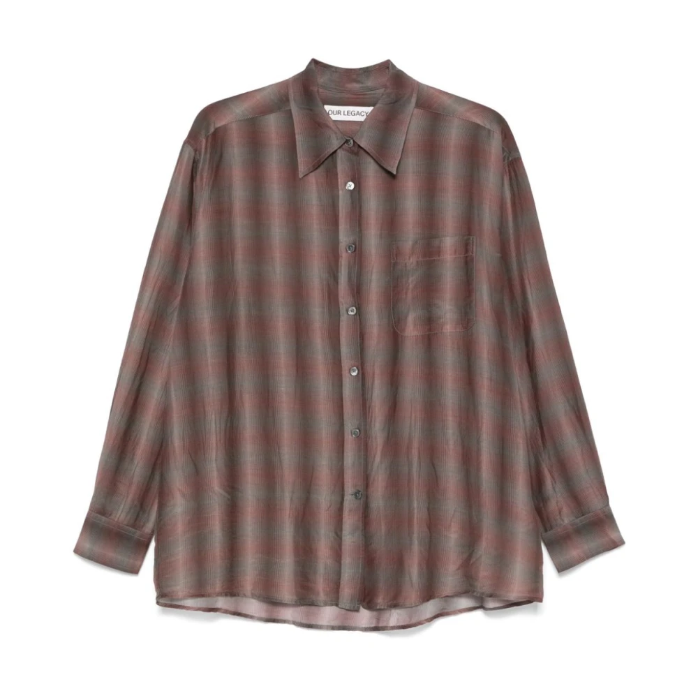 Our Legacy Check Sheer Favoriete Overhemd Brown Dames