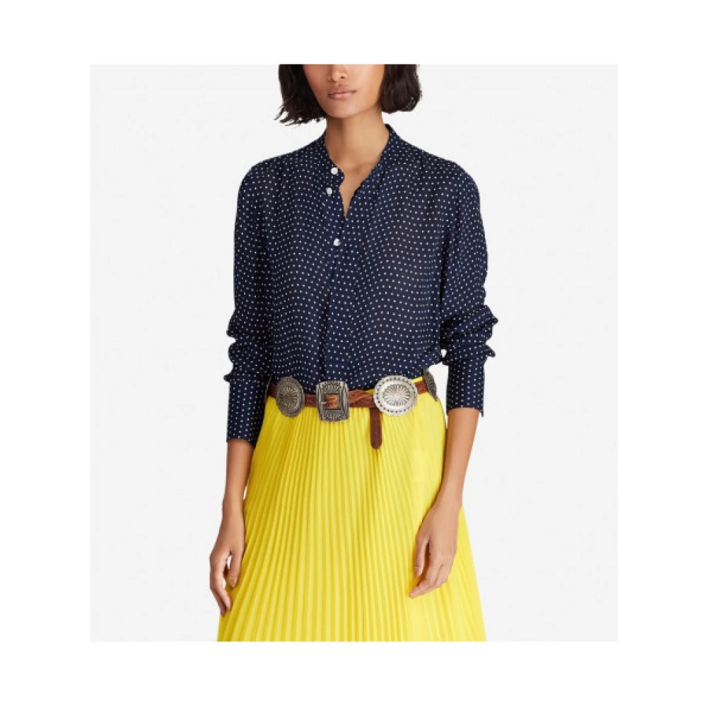 Polo Ralph Lauren Georgette polka dot blouse Blue Dames