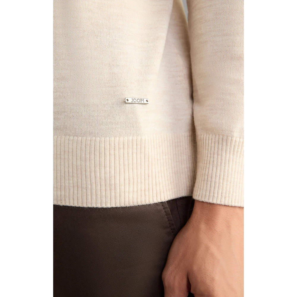 Joop! Klassieke Merinowollen Trui Beige Heren