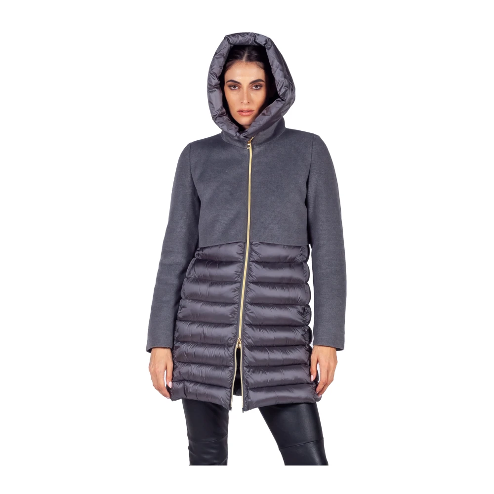 Emme DI Marella Grijze Dubbellaagse Gewatteerde Pufferjas Gray Dames