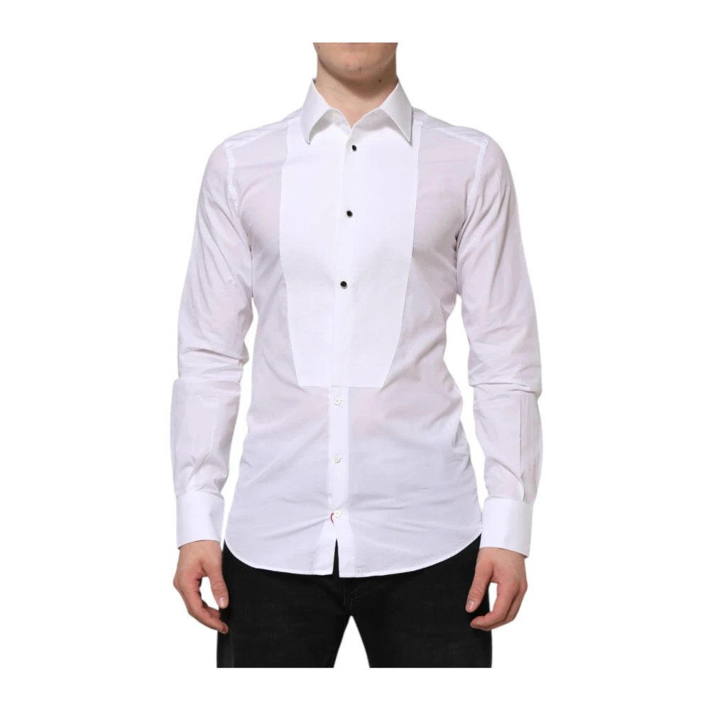 Dolce & Gabbana Men's White Cotton Poplin Formal Shirt