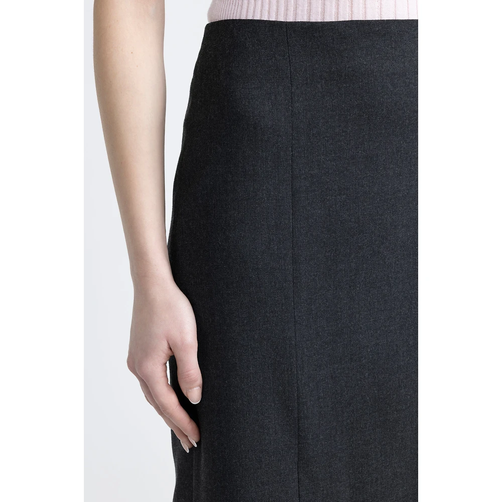 PESERICO Stretch tech wol lange rok Gray Dames