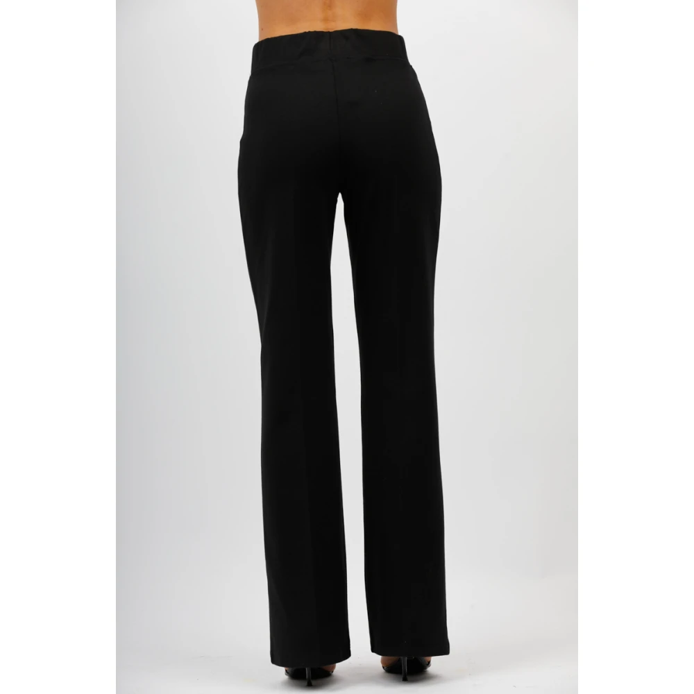MeiMeiJ Rechte Milano Gebreide Broek Black Dames