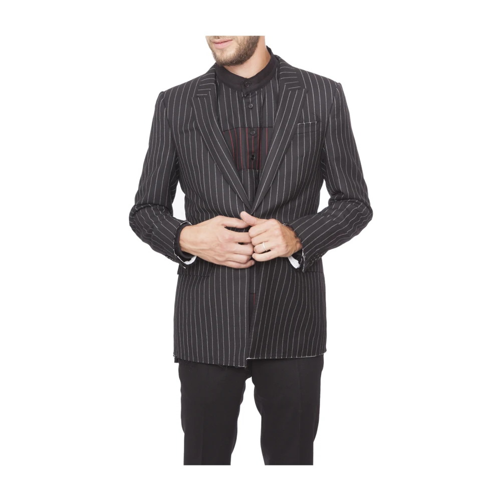Givenchy Twee Knoopjes Wollen Jas Black Heren