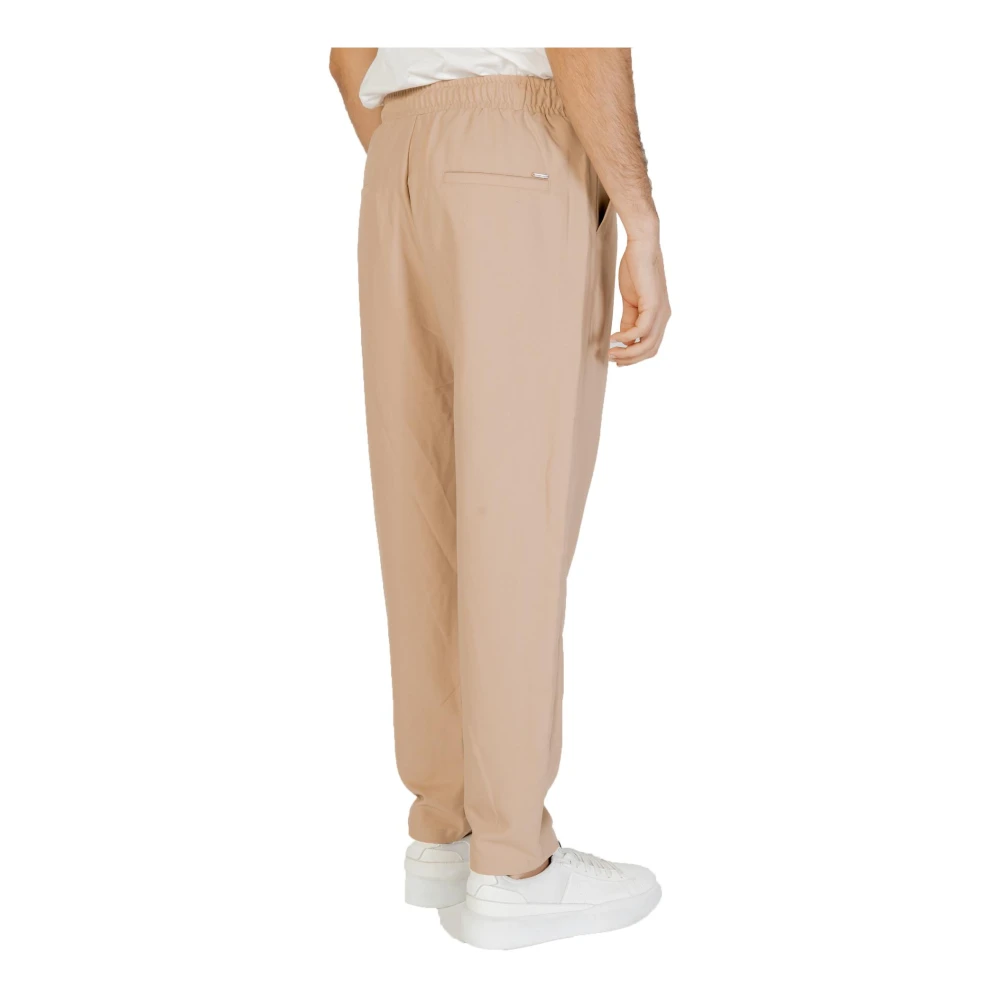 Gianni Lupo Beige Vetersluiting Broek met Zakken Beige Heren