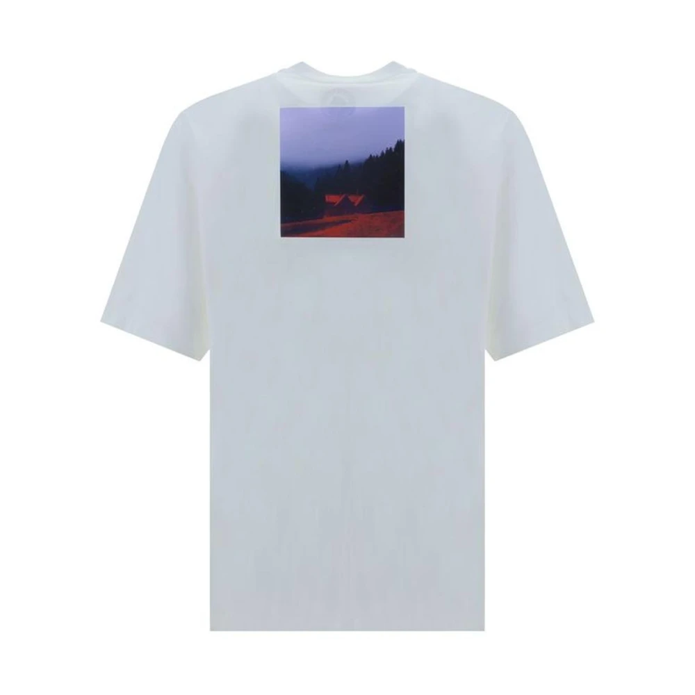 Dsquared2 Monogram Katoenen T-shirt met Geribbelde Ronde Hals White Heren