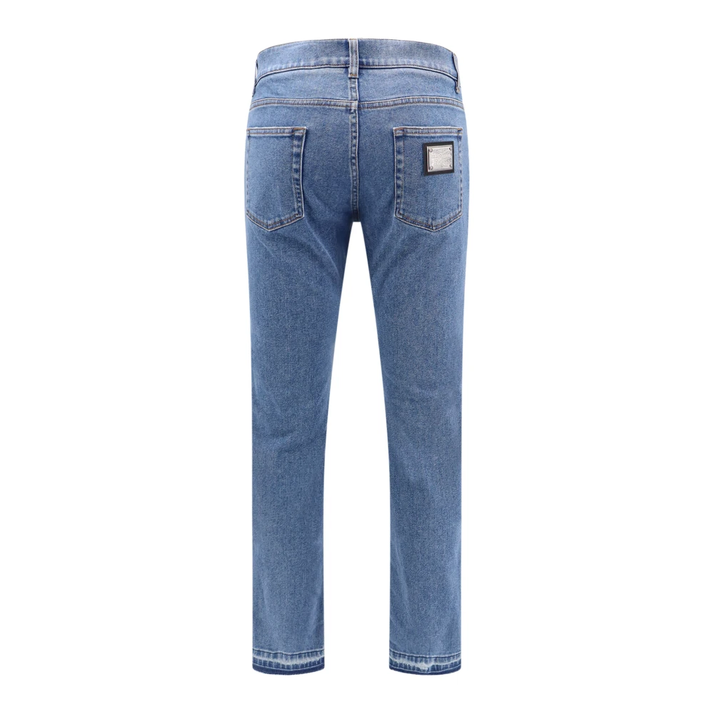 Dolce & Gabbana Stretch Katoenen Slim Fit Jeans Blue Heren