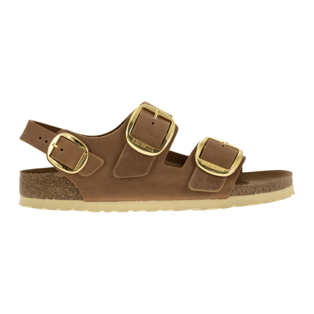 Birkenstock Milano Sandaler med Stort Spänne Brown, Dam