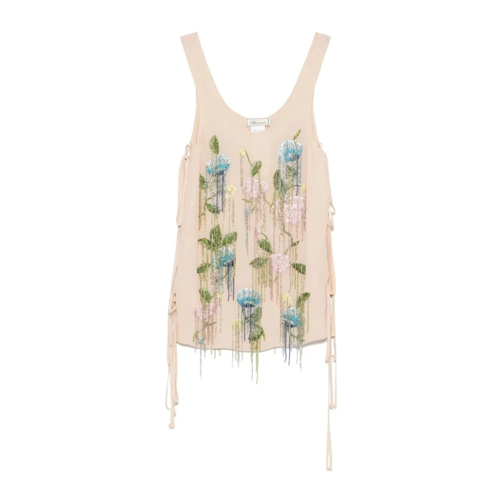 Blumarine Georg Geborduurde Top Beige Dames