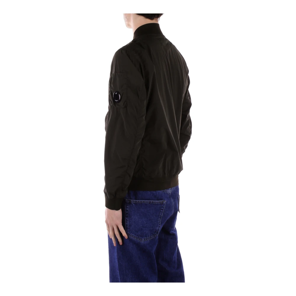 C.P. Company Slim Fit Logo Side Zip Coat Black Heren