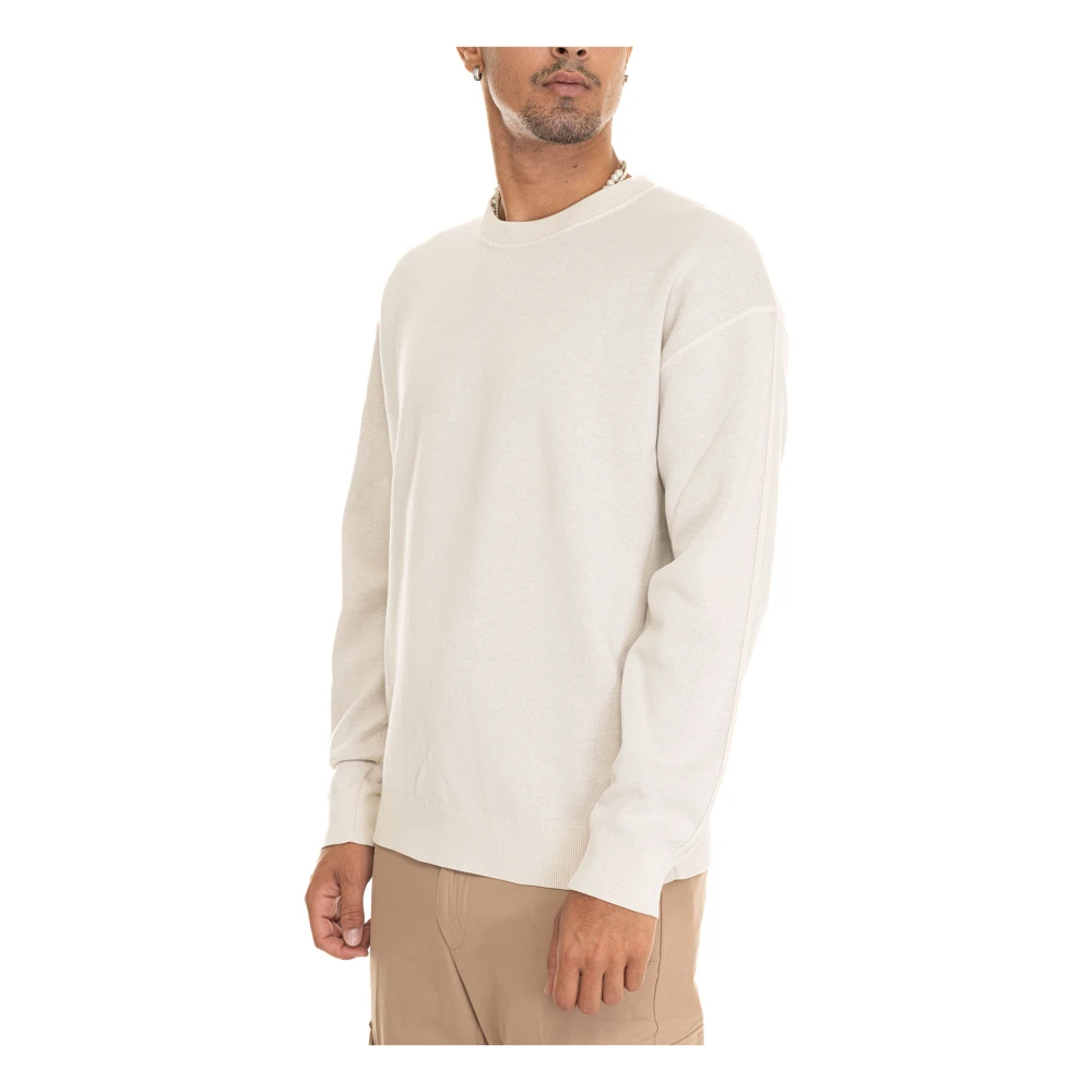 Boss Contrast Interieur Crewneck Sweatshirt Beige Heren