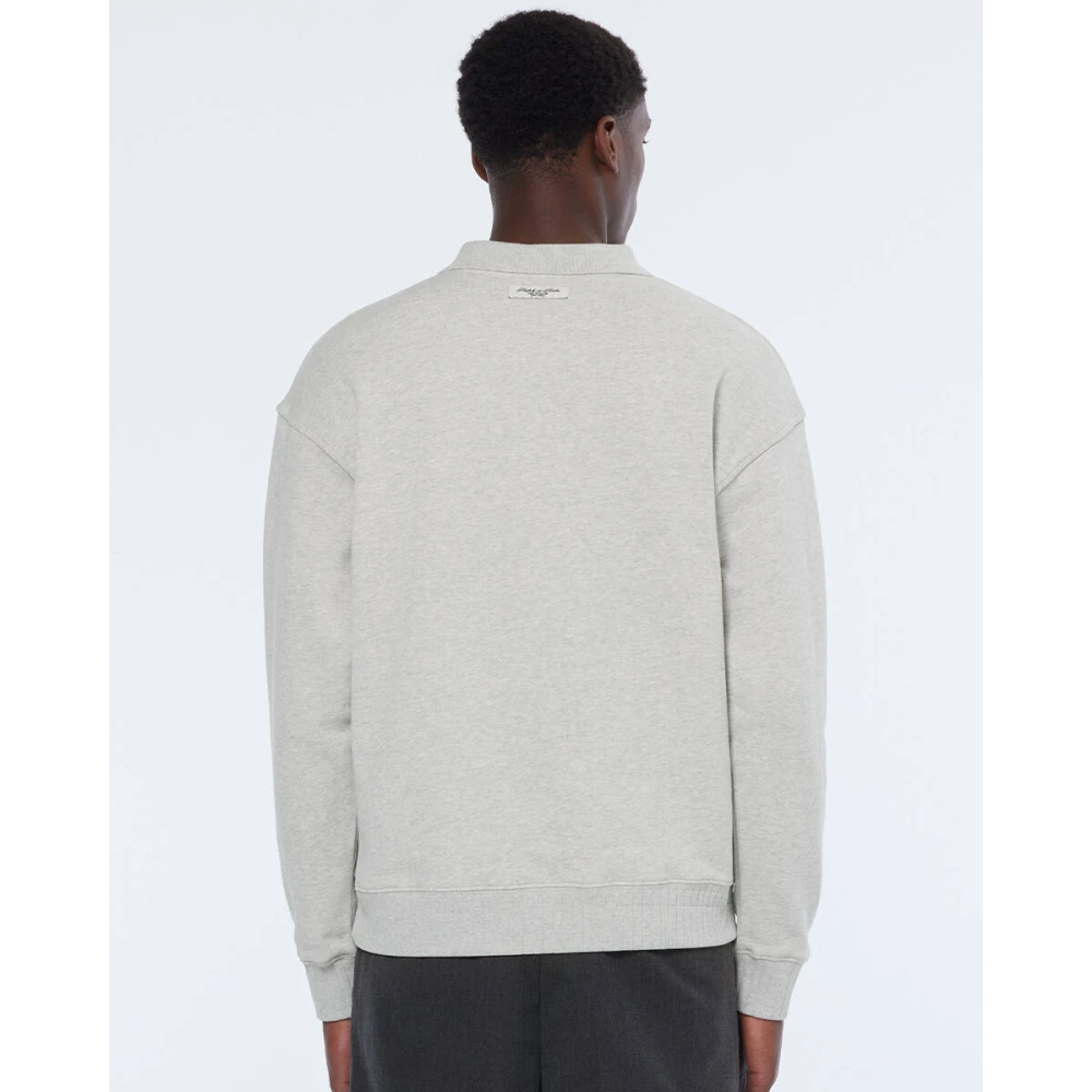 Scotch & Soda Relaxed Fit Polo Sweatshirt Gray Heren