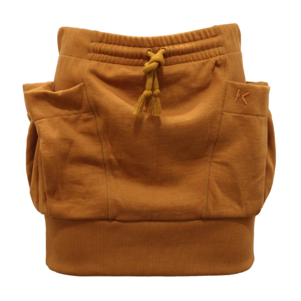 Kenzo Brun Fleece Mini Kjol Med Felpafoder