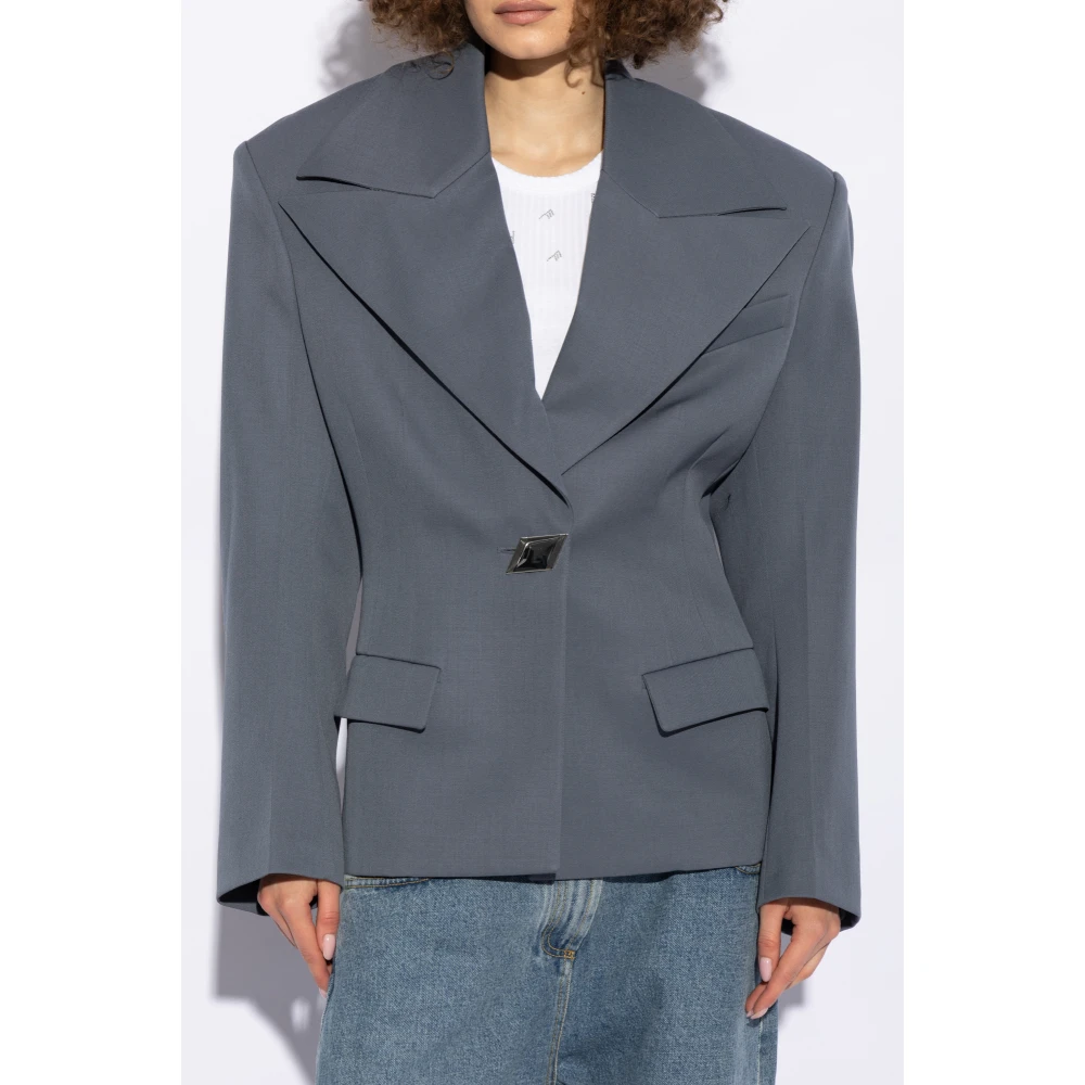 The Attico Wollen blazer Gray Dames