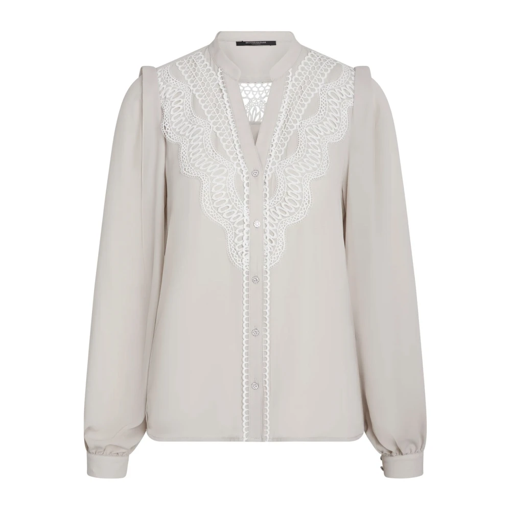 Bruuns Bazaar Elegant V-hals Blouse Gray Dames