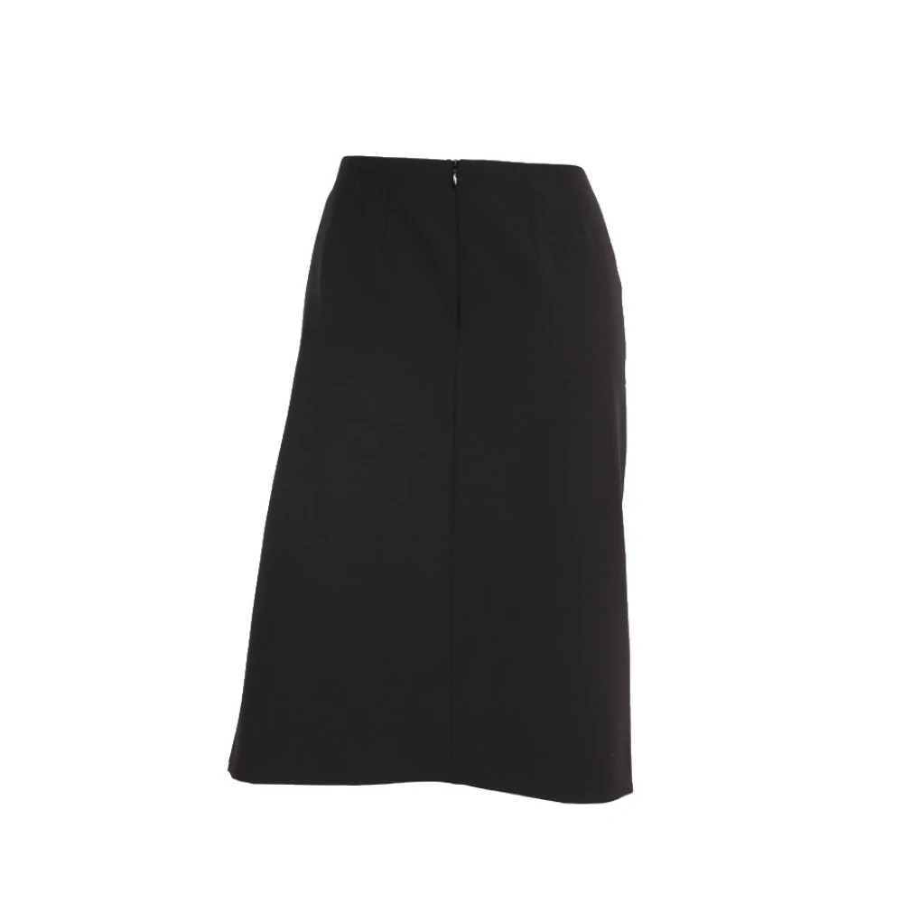 Max Mara Gespleten Wollen Rok Black Dames