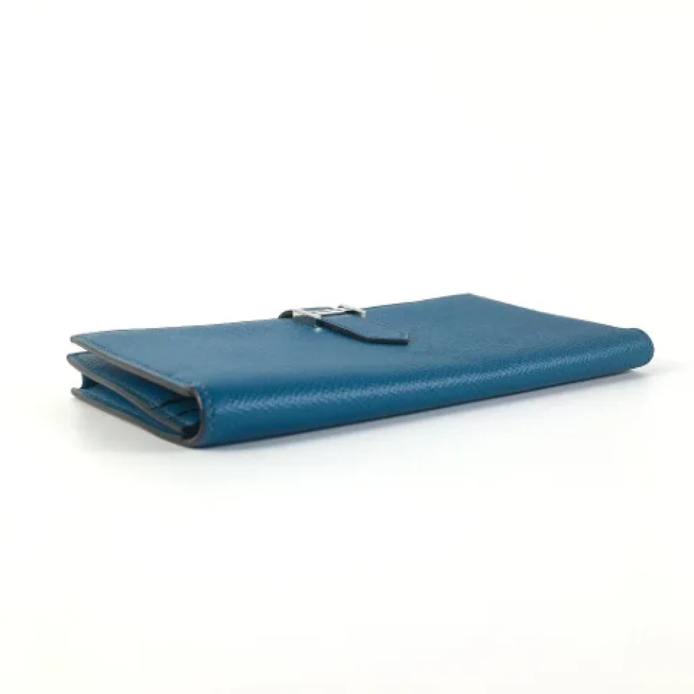 Hermès Vintage Pre-owned Leather wallets Blue Dames