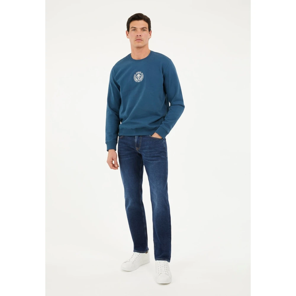 Guess Slim Fit Lage Taille Denim Jeans Blue Heren