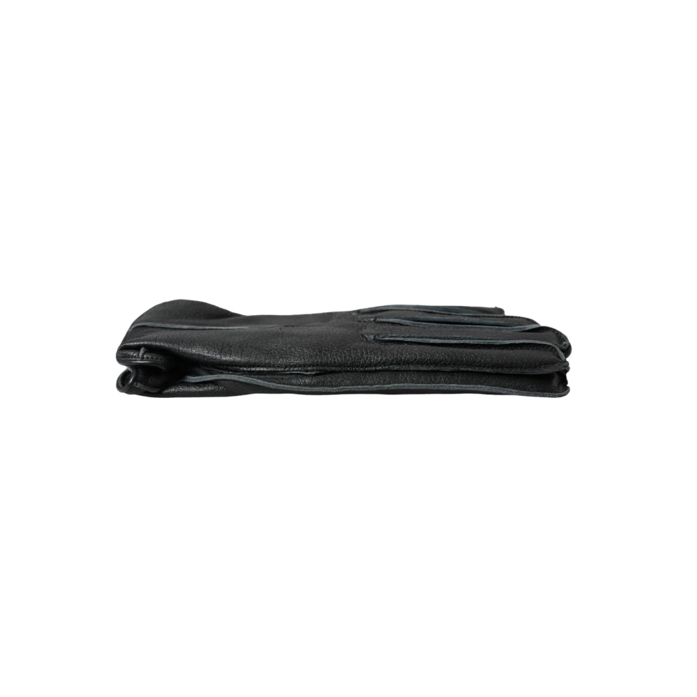 Dolce & Gabbana Zwarte Leren Biker Handschoenen Black Unisex