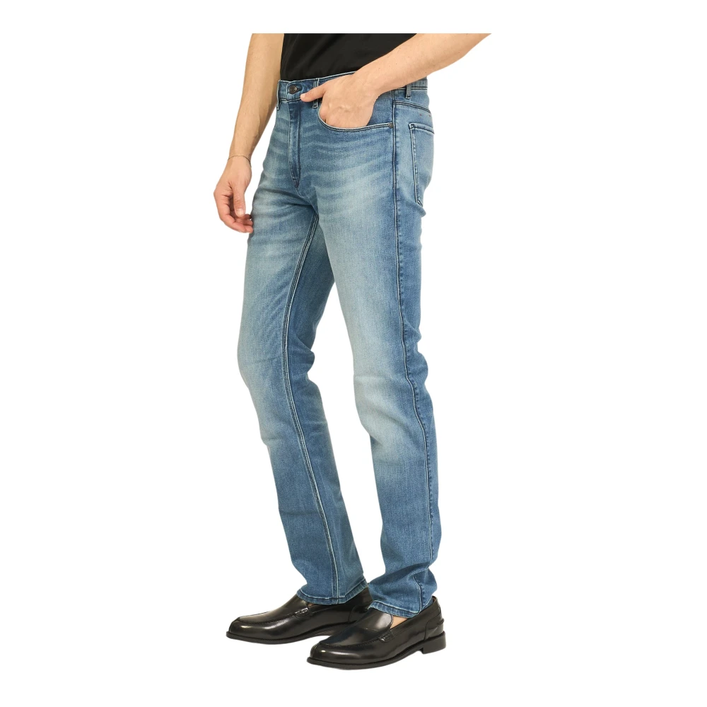 Hugo Boss Blå Slim Fit Jeans Vintage Stil Blue, Herr