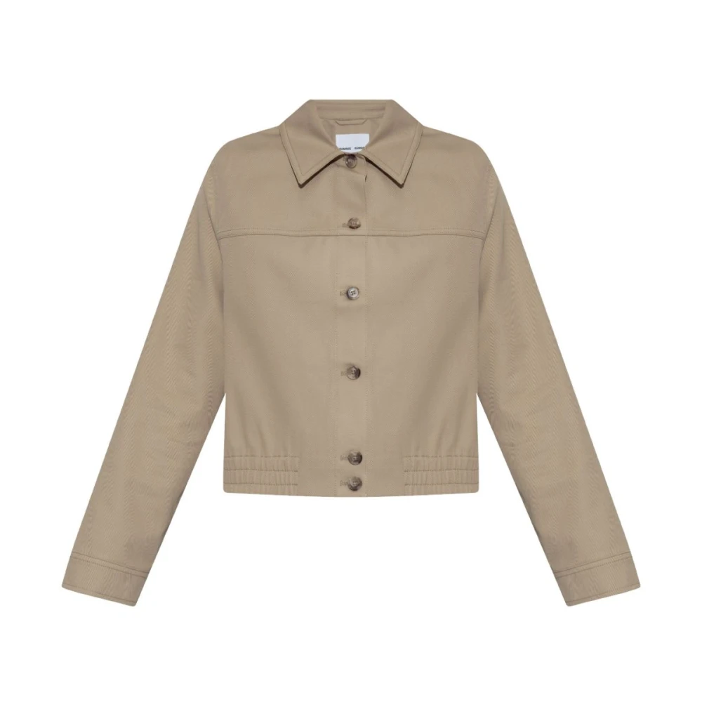 Samsøe Jacket met Knopen en Elastische Zoom Beige Dames