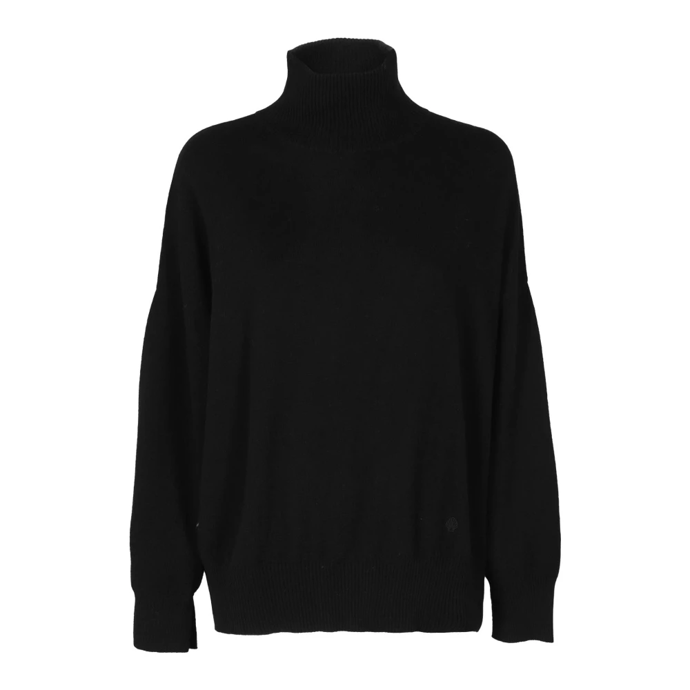 Loulou Studio Gezellig Gebreide Hoge Kraag Trui Black Dames