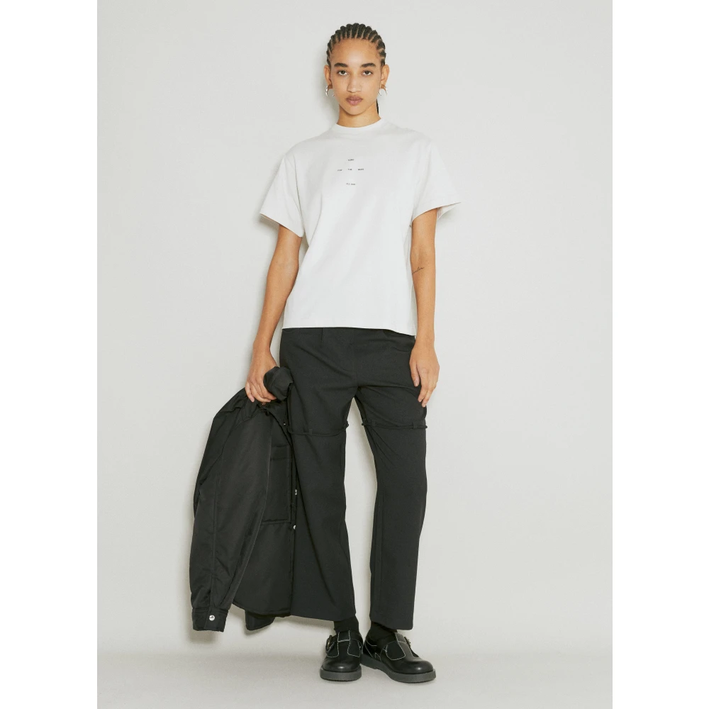 Song for the Mute Logo Print Katoenen T-Shirt White Dames