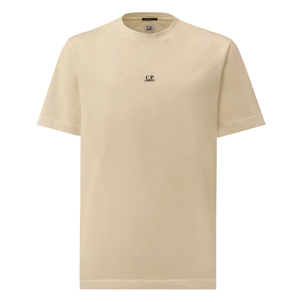 C.p. Company Men's Beige T-Shirts, Xl, Mercerized Jersey 70/2 Gasato Short Sleeve T-Shirt