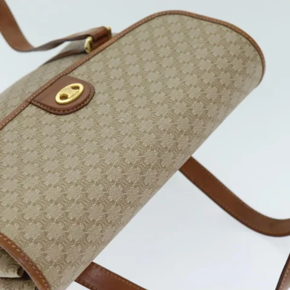 Celine Vintage Pre-owned Canvas shoulder-bags Beige Dames