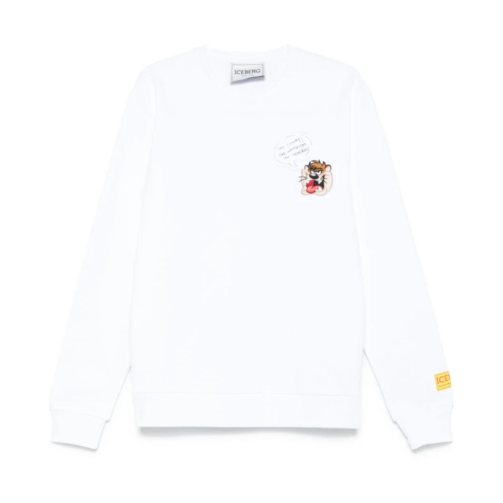 Iceberg Witte Crew Neck Sweater met Logo Patch White Heren