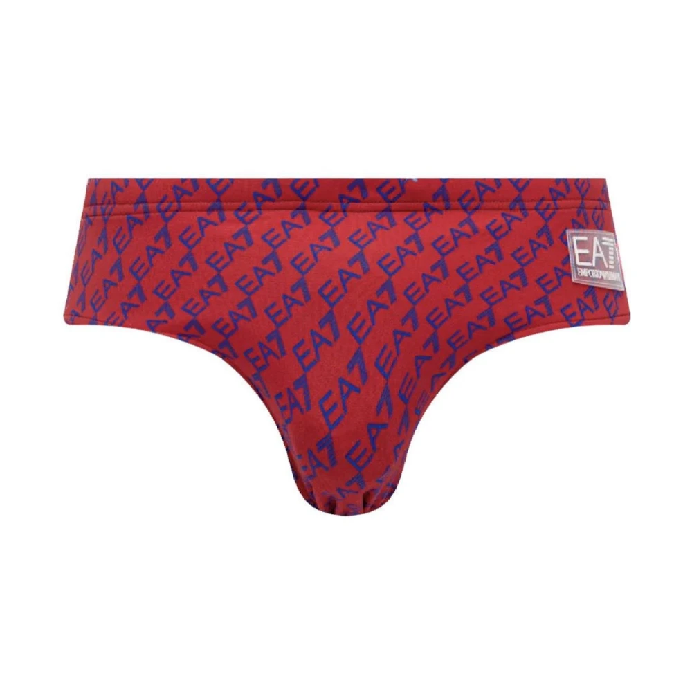 Emporio Armani Ea7 Mannelijk Rood Badmode Heren, S, Rode Strandkleding Van Ea 7