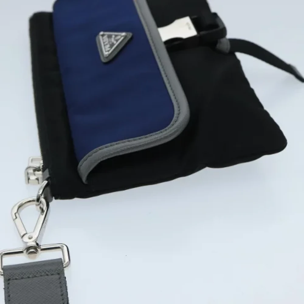Prada Vintage Pre-owned Nylon clutches Black Dames