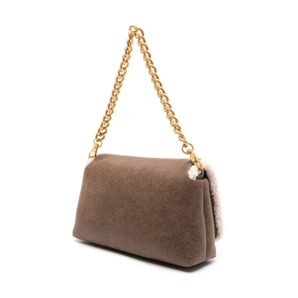 Liu Jo Bruine Schoudertas met Faux-Shearling Trim Brown Dames