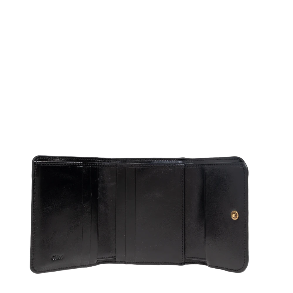 Chloé Leren portemonnee Black Dames